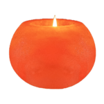 Handcrafted ball hole candle holder salt piece with central tealight cavity carved from Himalayan pink salt