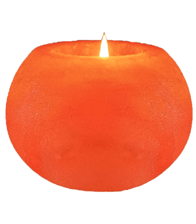 Handcrafted ball hole candle holder salt piece with central tealight cavity carved from Himalayan pink salt