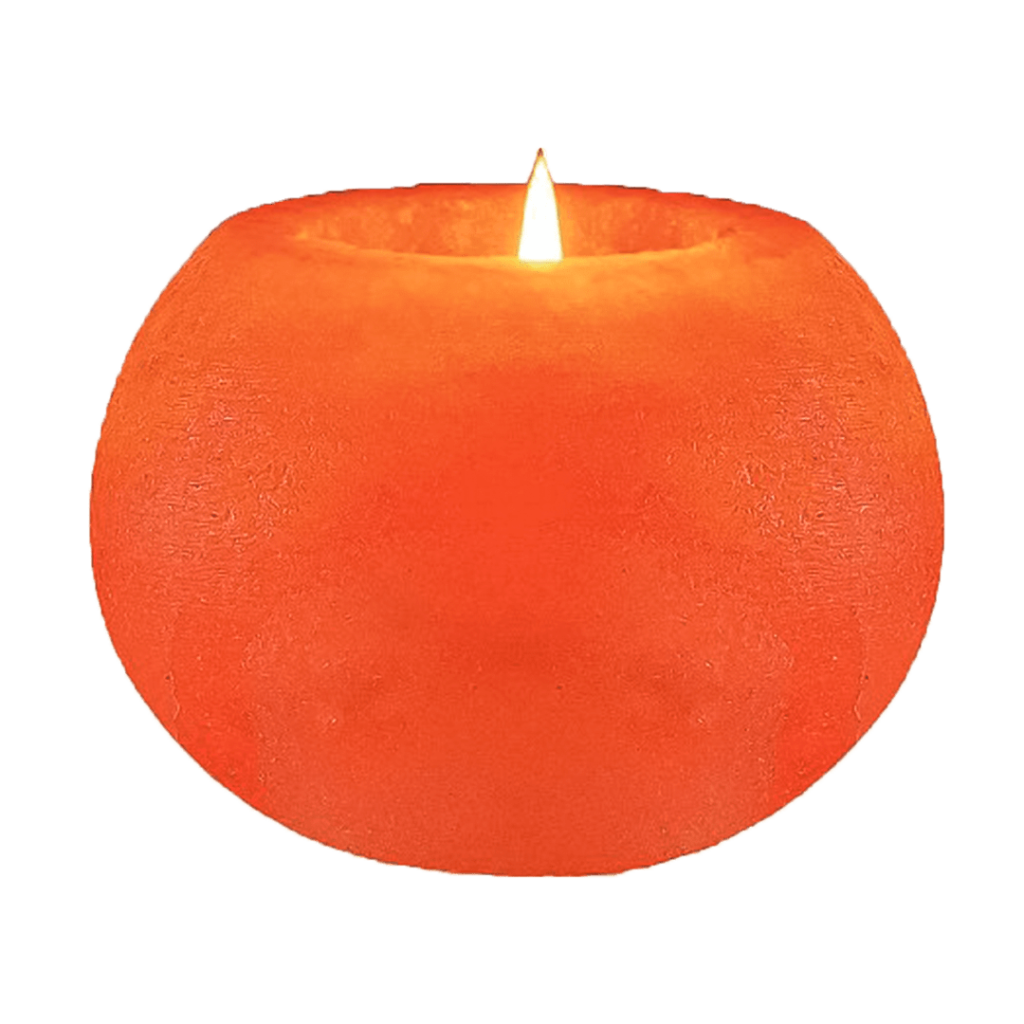 Handcrafted ball hole candle holder salt piece with central tealight cavity carved from Himalayan pink salt
