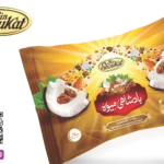 Badshahi Mewa sweetened dry fruit mix pouch with Halal logo, roasted almonds, and coconut graphics