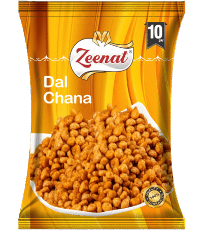 Zeenat Dal Chana fried snack retail pouch with 10 PKR price badge and 100 percent quality guarantee seal